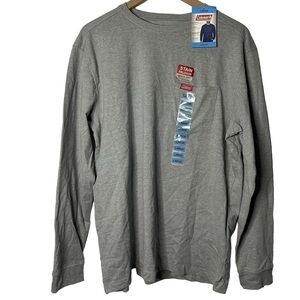Coleman Mens Grey Cotton Stain Release Quick Dry Pocket Long Sleeve TShirt Large
